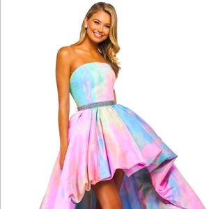 Sherri Hill Tie Dye High Low Dress 53821